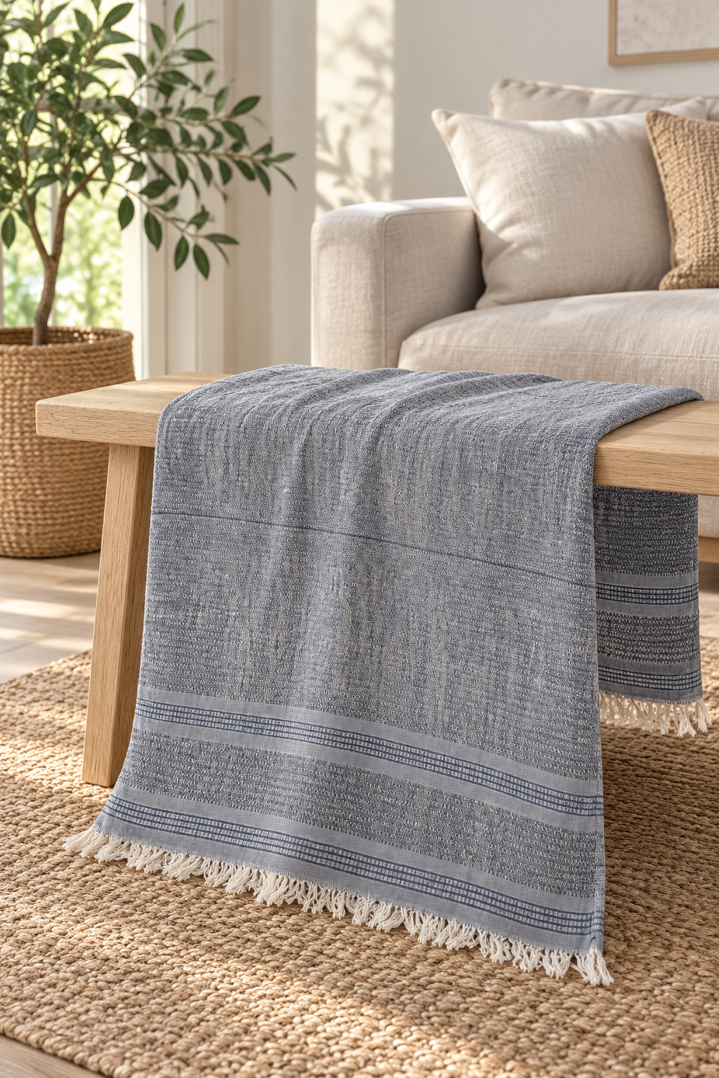 Anthracite 100% Linen Turkish Peshtemal