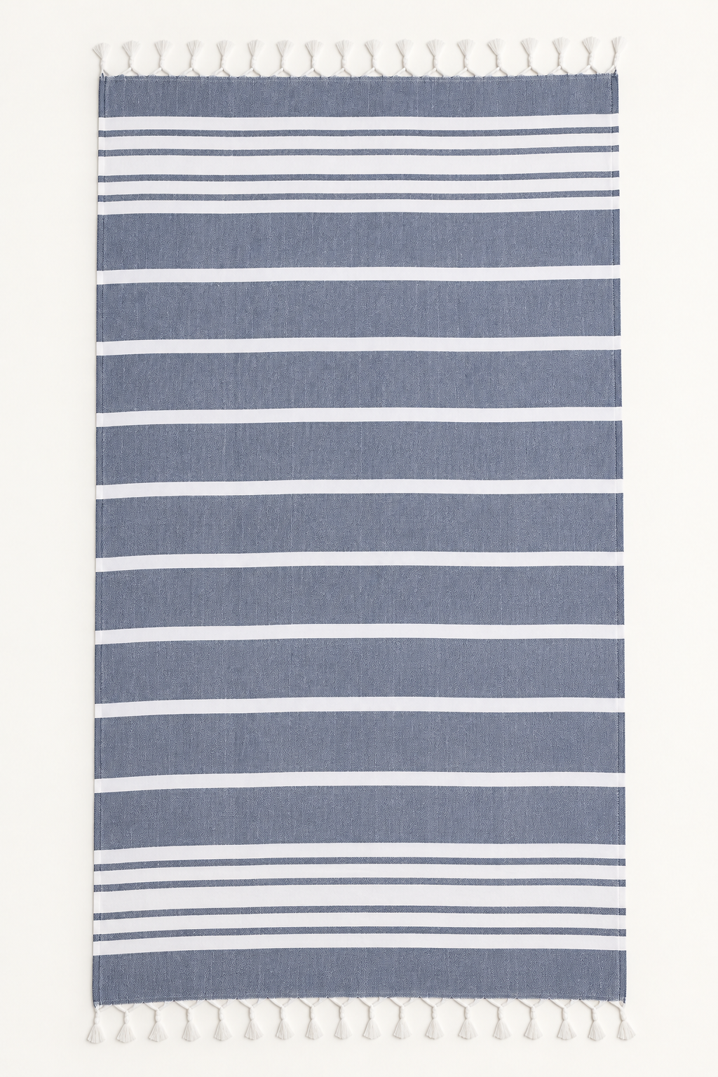 100% Cotton Striped Peshtemal – Blue-Gray & White Description