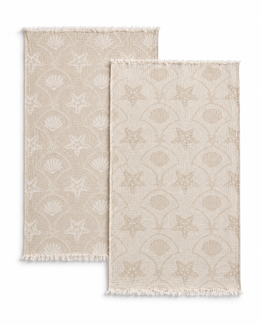ZELISH Reversible 4-Layer Muslin Peshtemal – Natural Beige | 90×170 cm