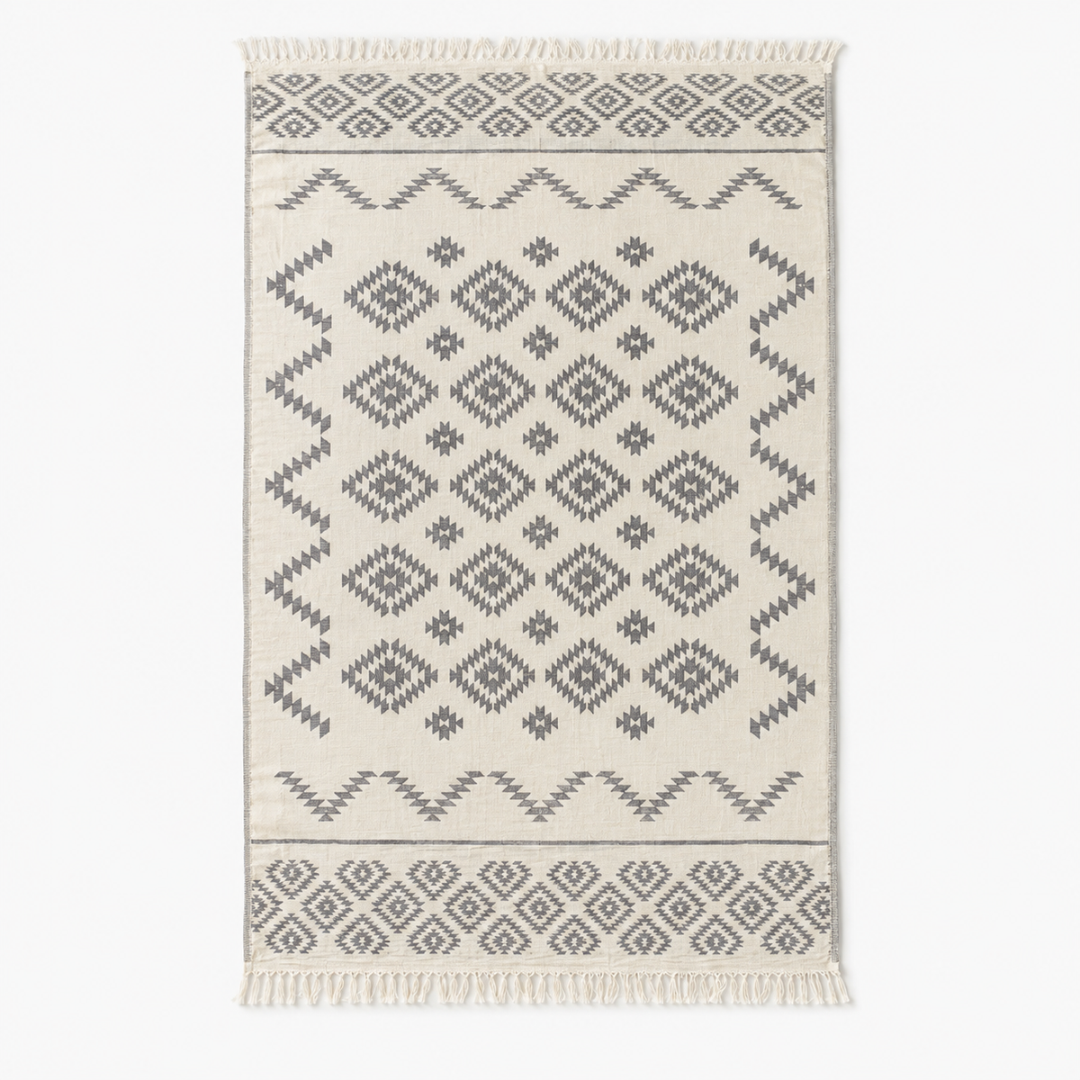ZELISH Reversible Turkısh Cotton Peshtamal/Towel  -Gray 90x170cm