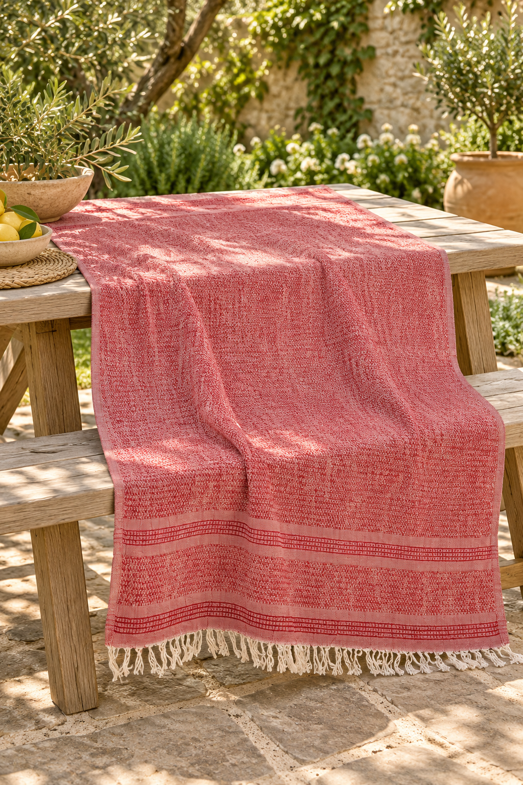 Brick Red 100% Linen Turkish Peshtemal
