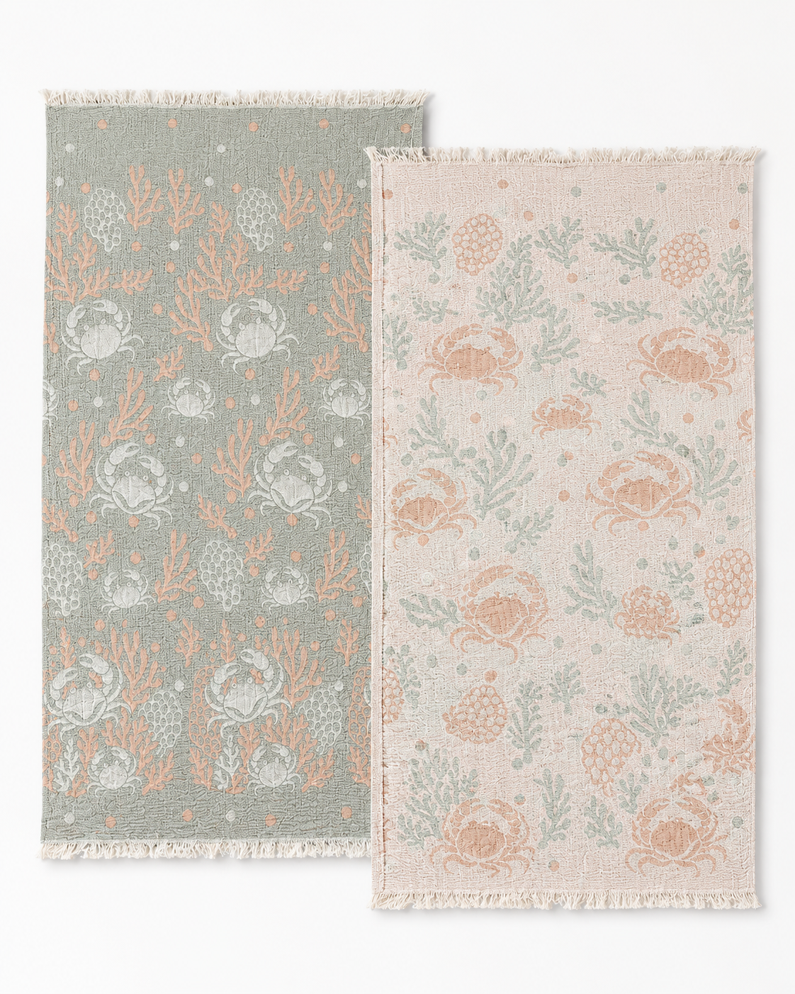 ZELISH Reversible 4-Layer Muslin Peshtemal -Sea Life  90x170cm