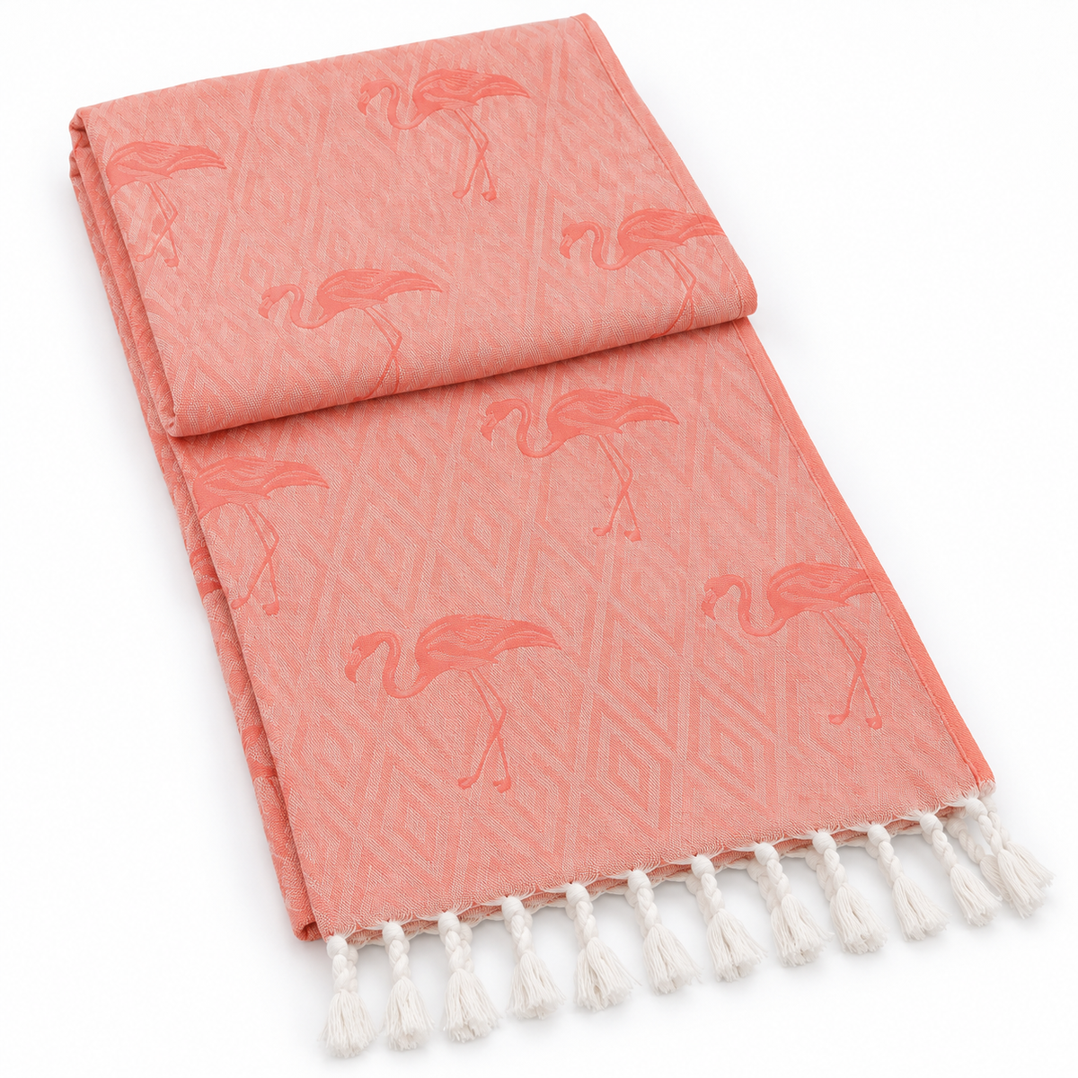 100% Cotton Flamingo Peshtemal – Coral Pink