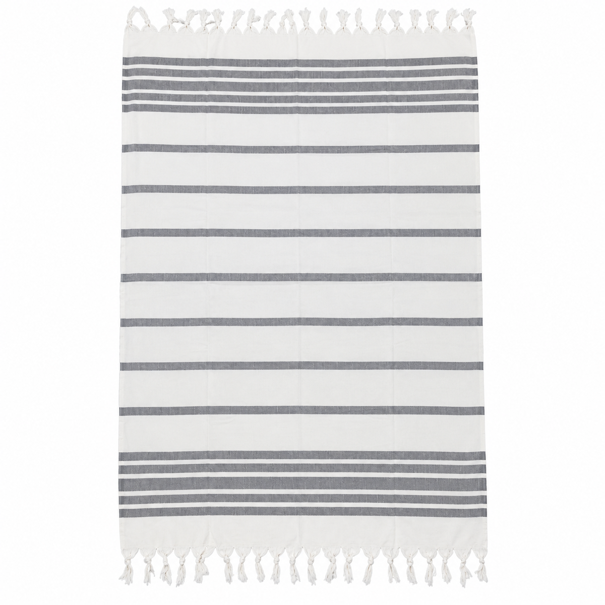100% Cotton Striped Peshtemal – White & Gray