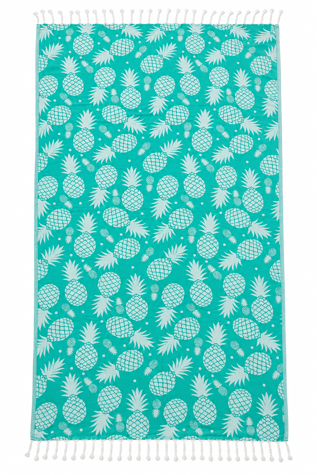 100% Cotton Pineapple Print Peshtemal – Turquoise & White
