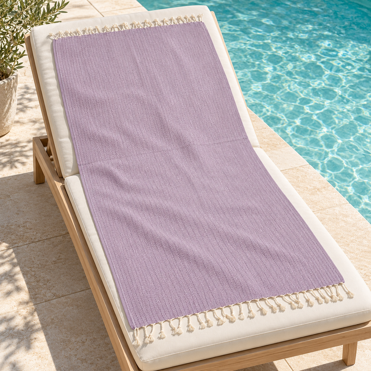 Lilac 100%Cotton Turkısh Peshtemal