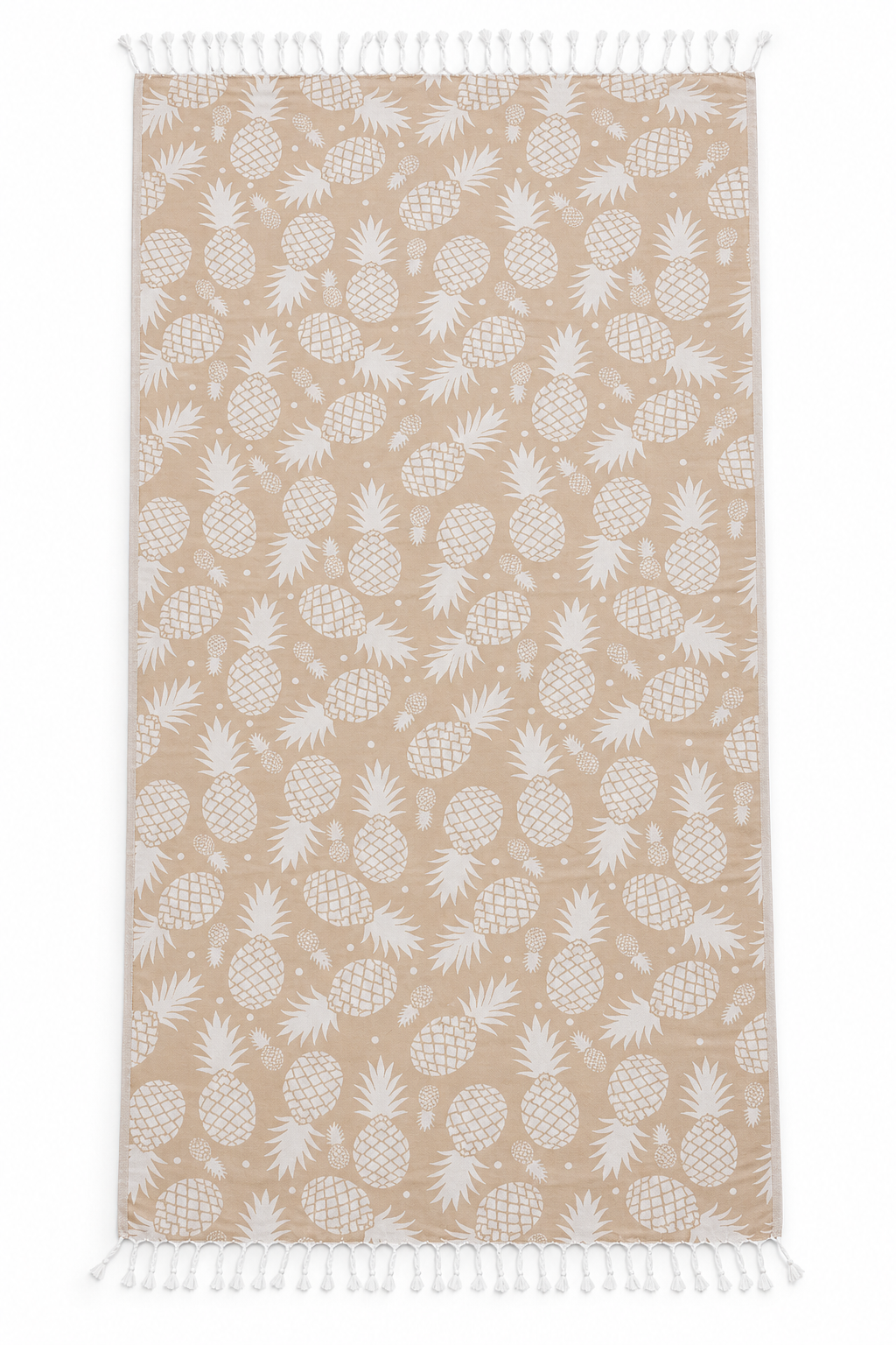 100% Cotton Pineapple Print Peshtemal – Beige & White