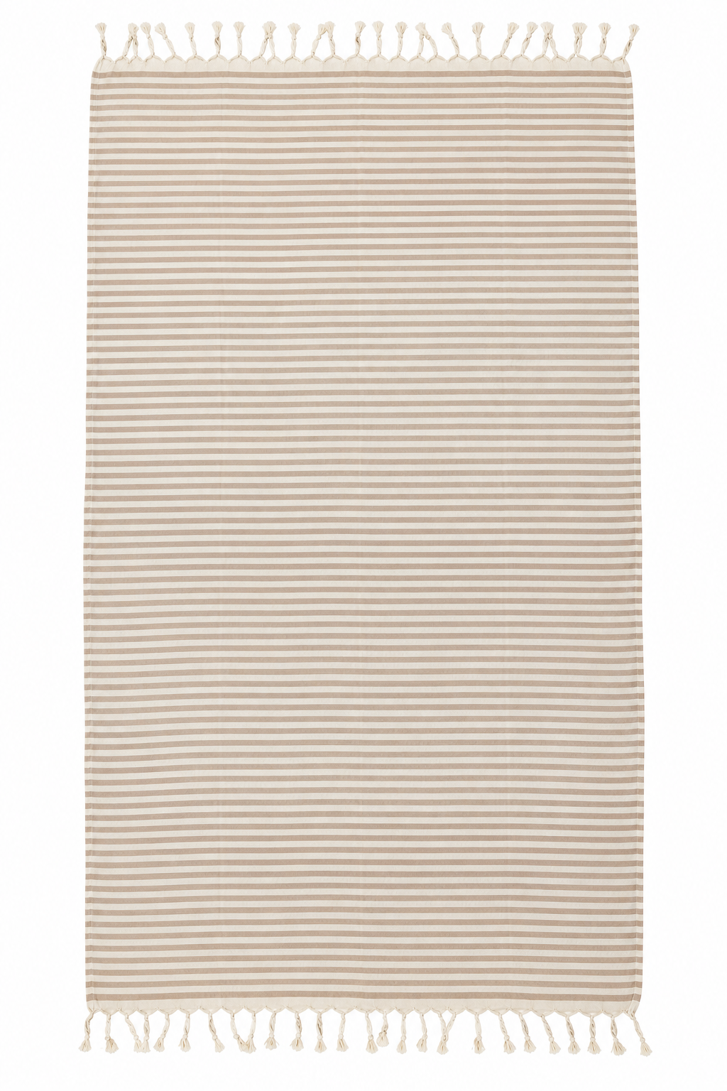 Beige Striped 100% Cotton Turkish Peshtemal