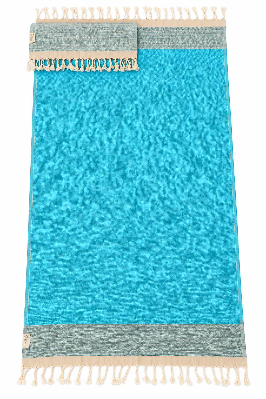 Turquoise 100% Cotton Peshtemal Set with Matching Head Towel