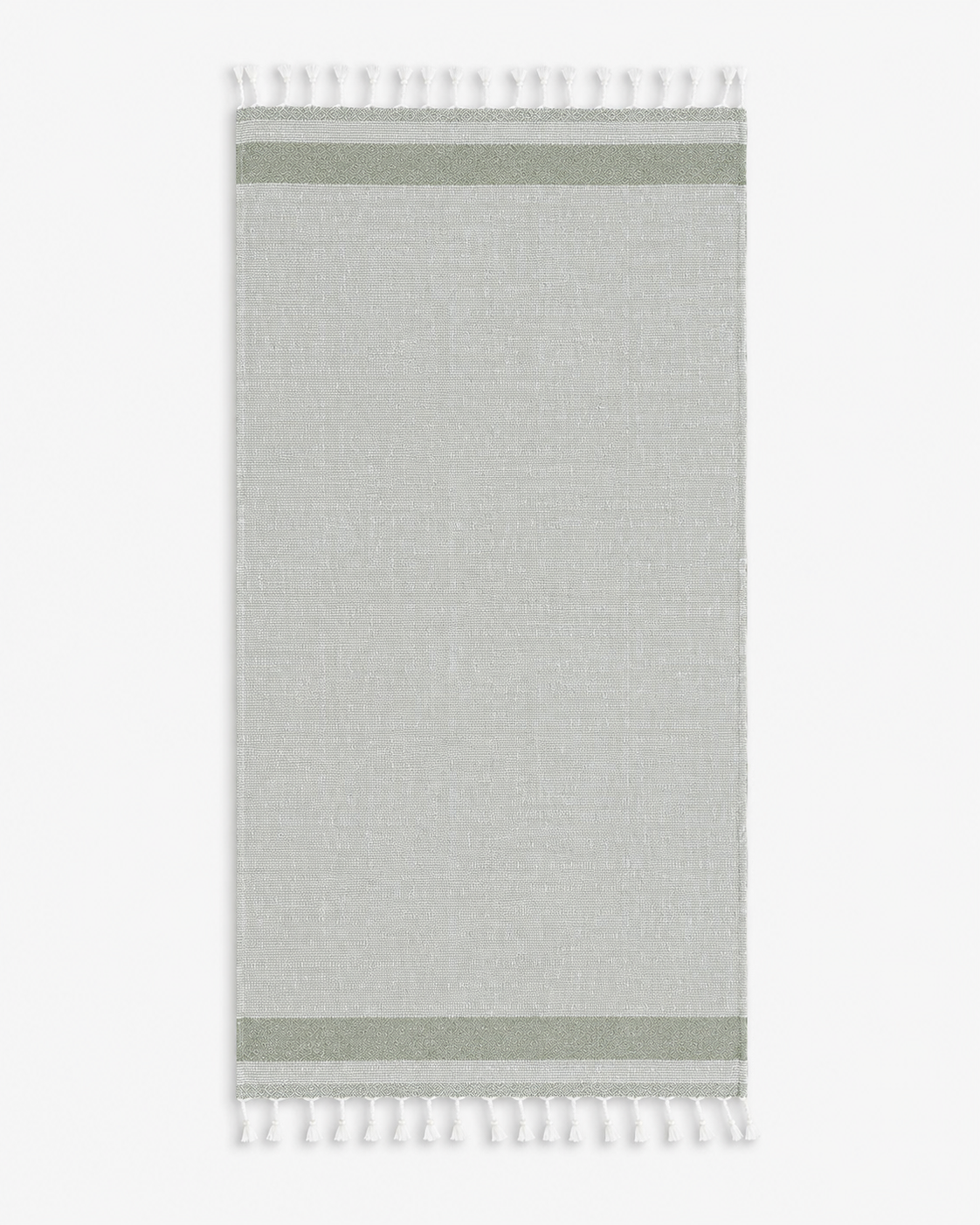 ZELISH Traditional Loom-Woven 100% Cotton Peshtemal – Sage Green | 95×180 cm