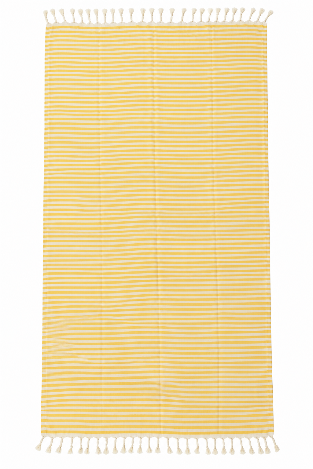 Yellow & White Striped 100% Cotton Turkish Peshtemal