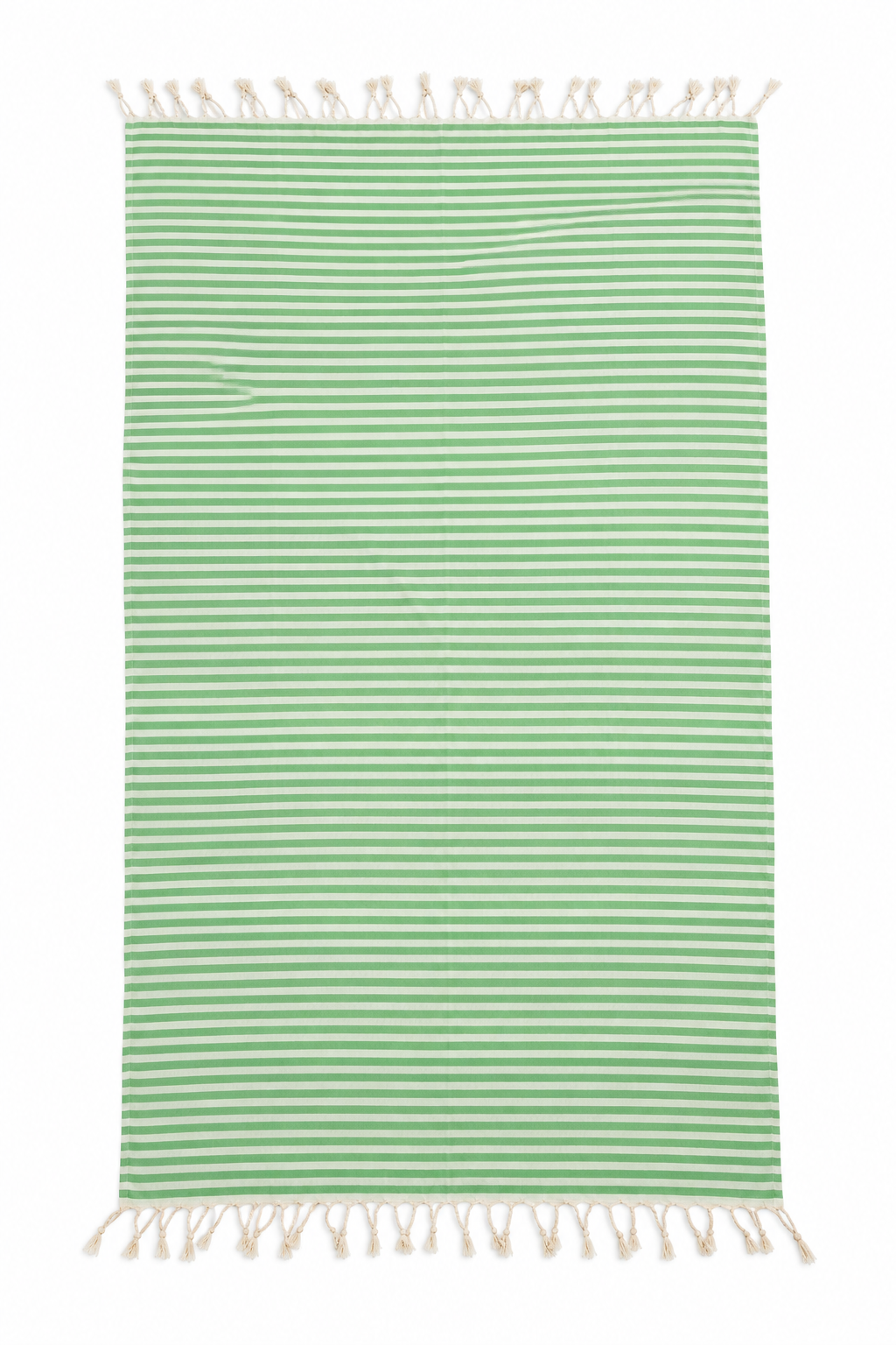 Green & White Striped 100% Cotton Turkish Peshtemal
