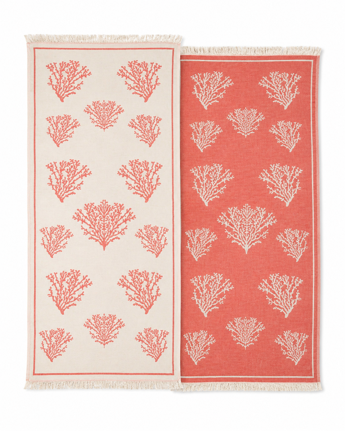 ZELISH Reversible 2-Layer Cotton Peshtemal – Soft Coral | 90×170 cm