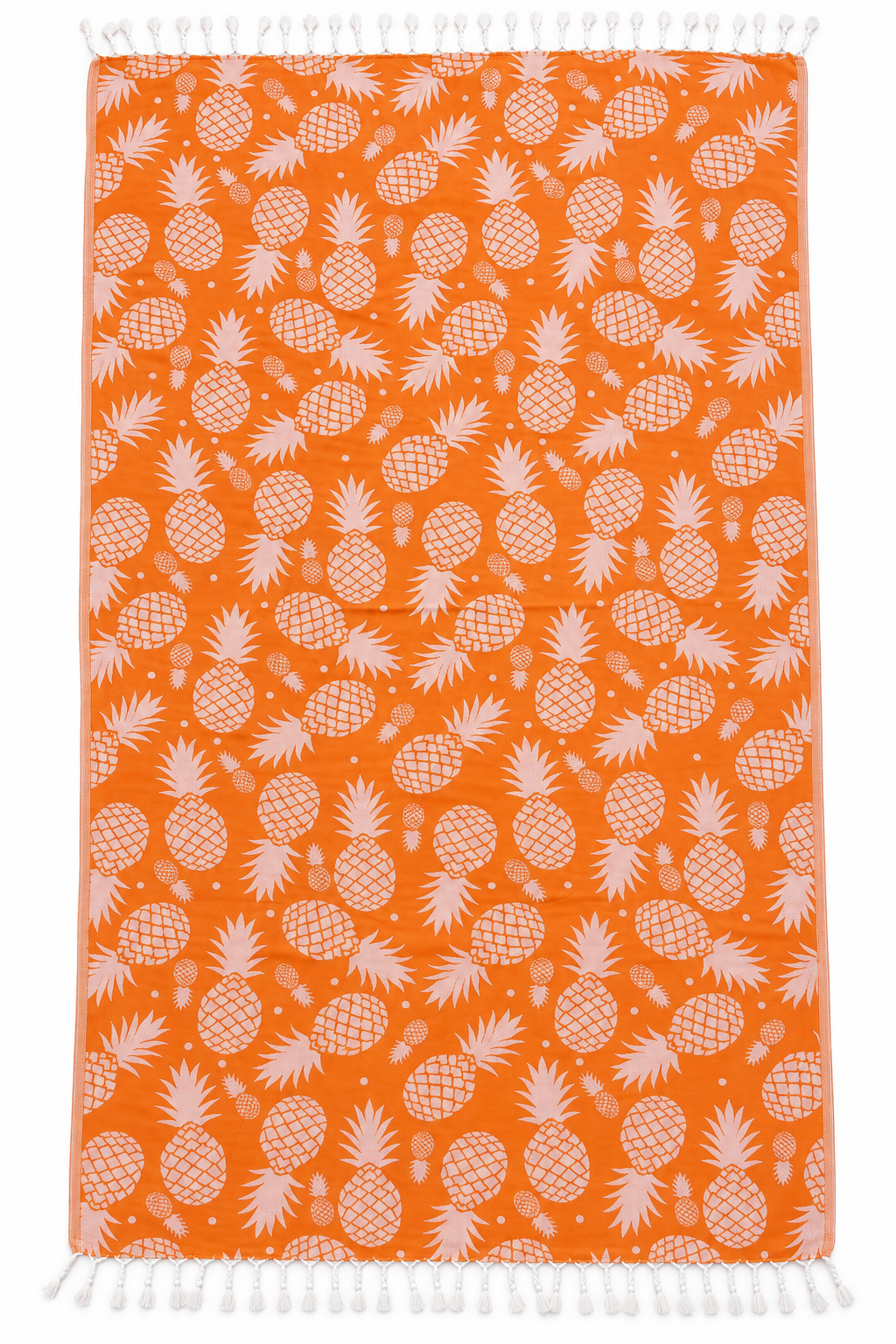 100% Cotton Pineapple Print Peshtemal – Orange & White