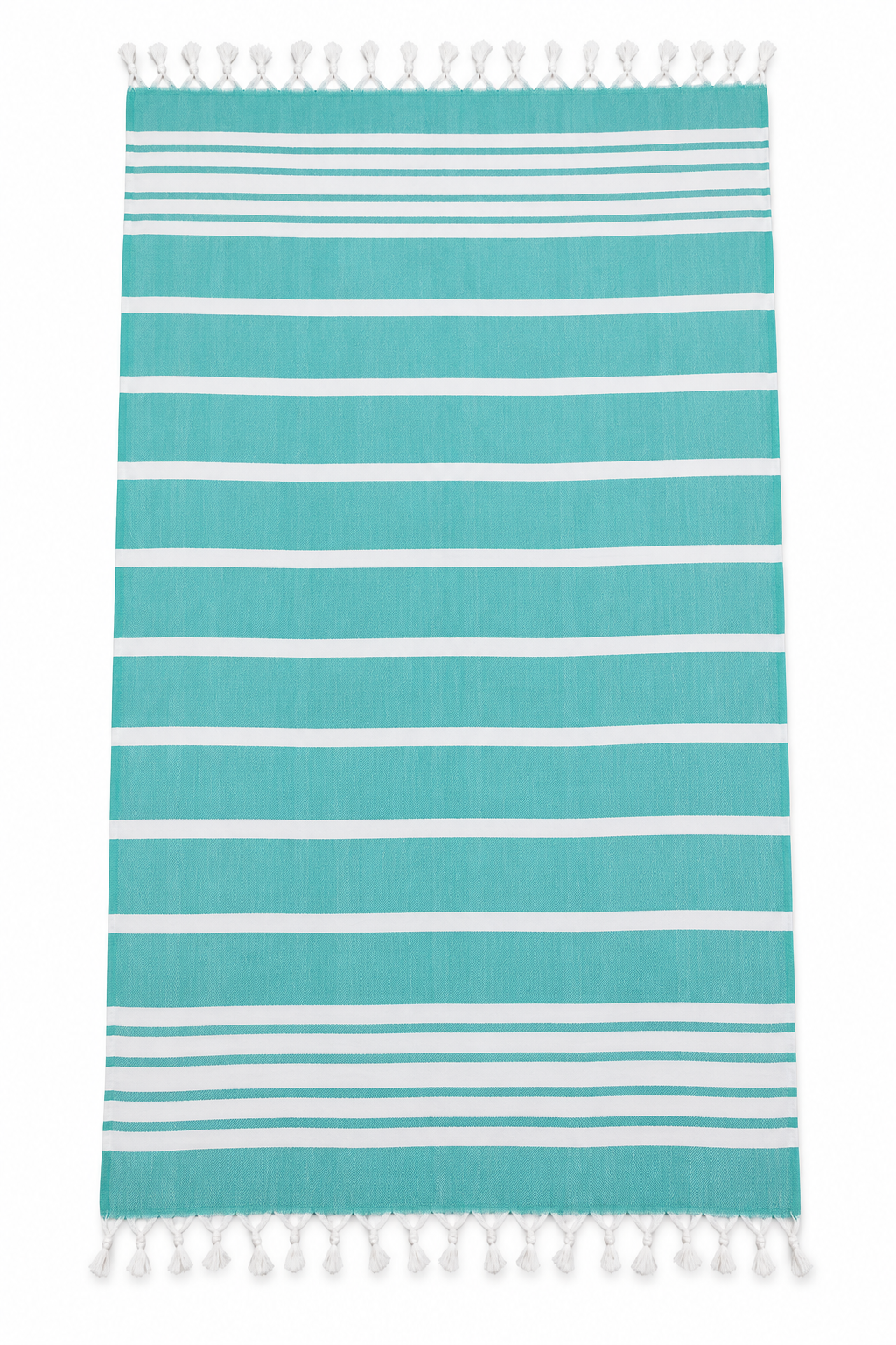 100% Cotton Striped Peshtemal – Turquoise & White