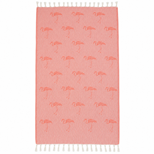 100% Cotton Flamingo Peshtemal – Coral Pink