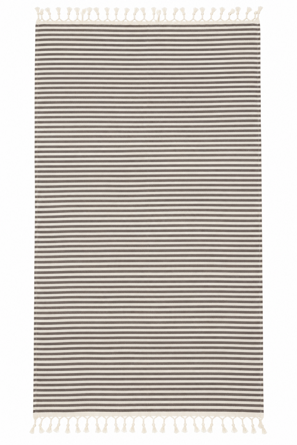 Charcoal Gray Striped 100% Cotton Turkish Peshtemal