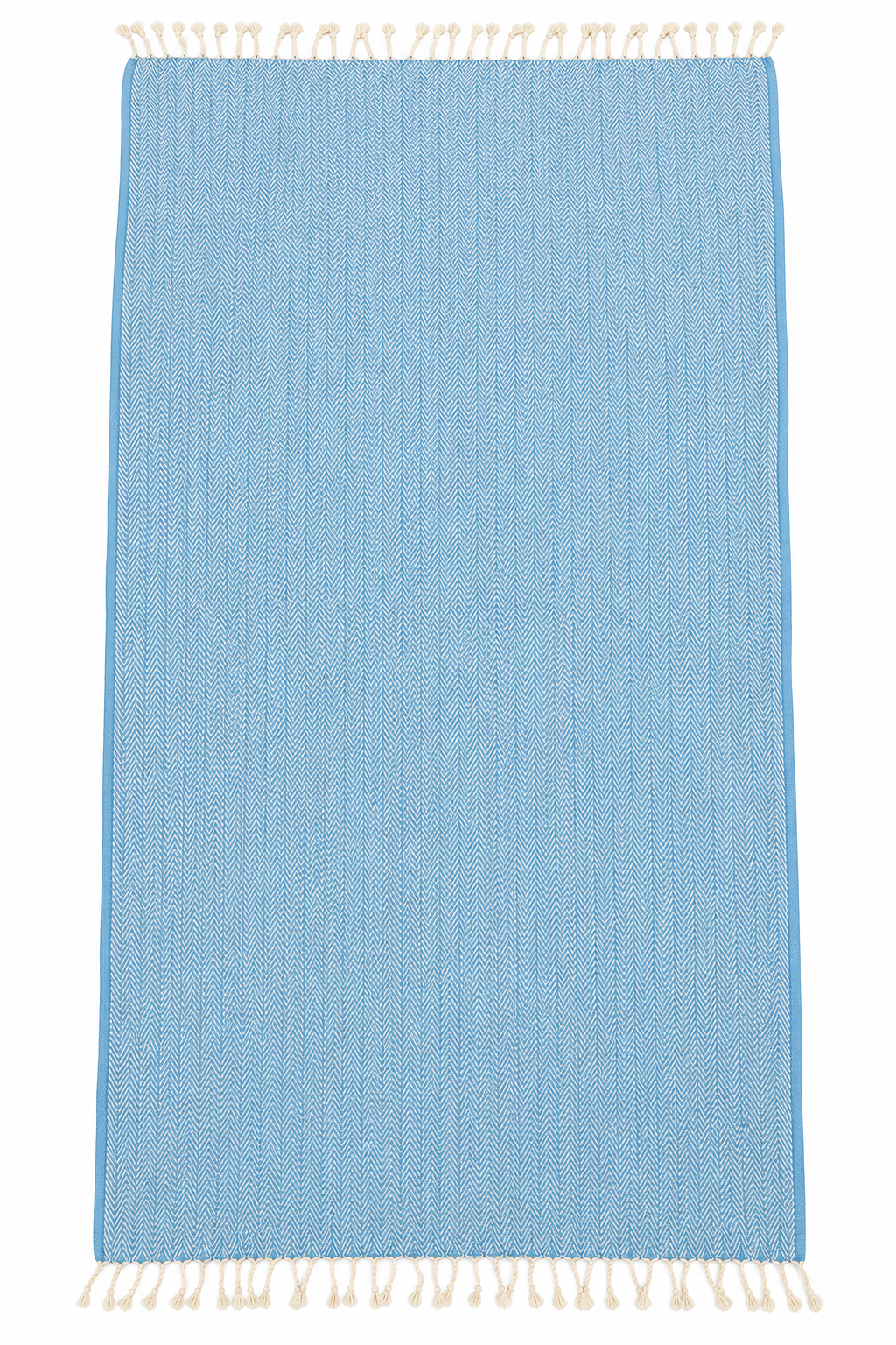 Light Blue Herringbone 100% Cotton Turkish Peshtemal